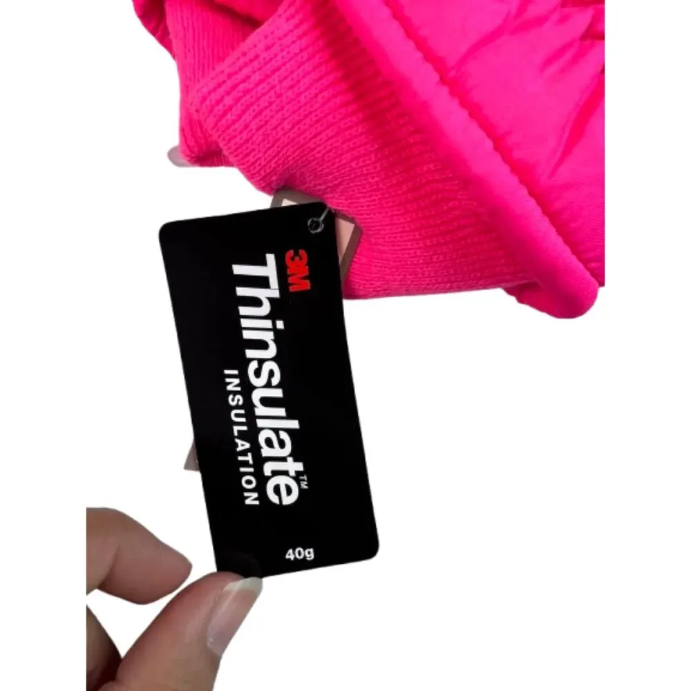 3M Thinsulate Girls Pink Waterproof Mittens One Size Insulated Winter Gloves